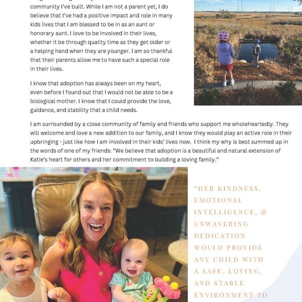 Katie Sanders Adoption Profile Book Page 15